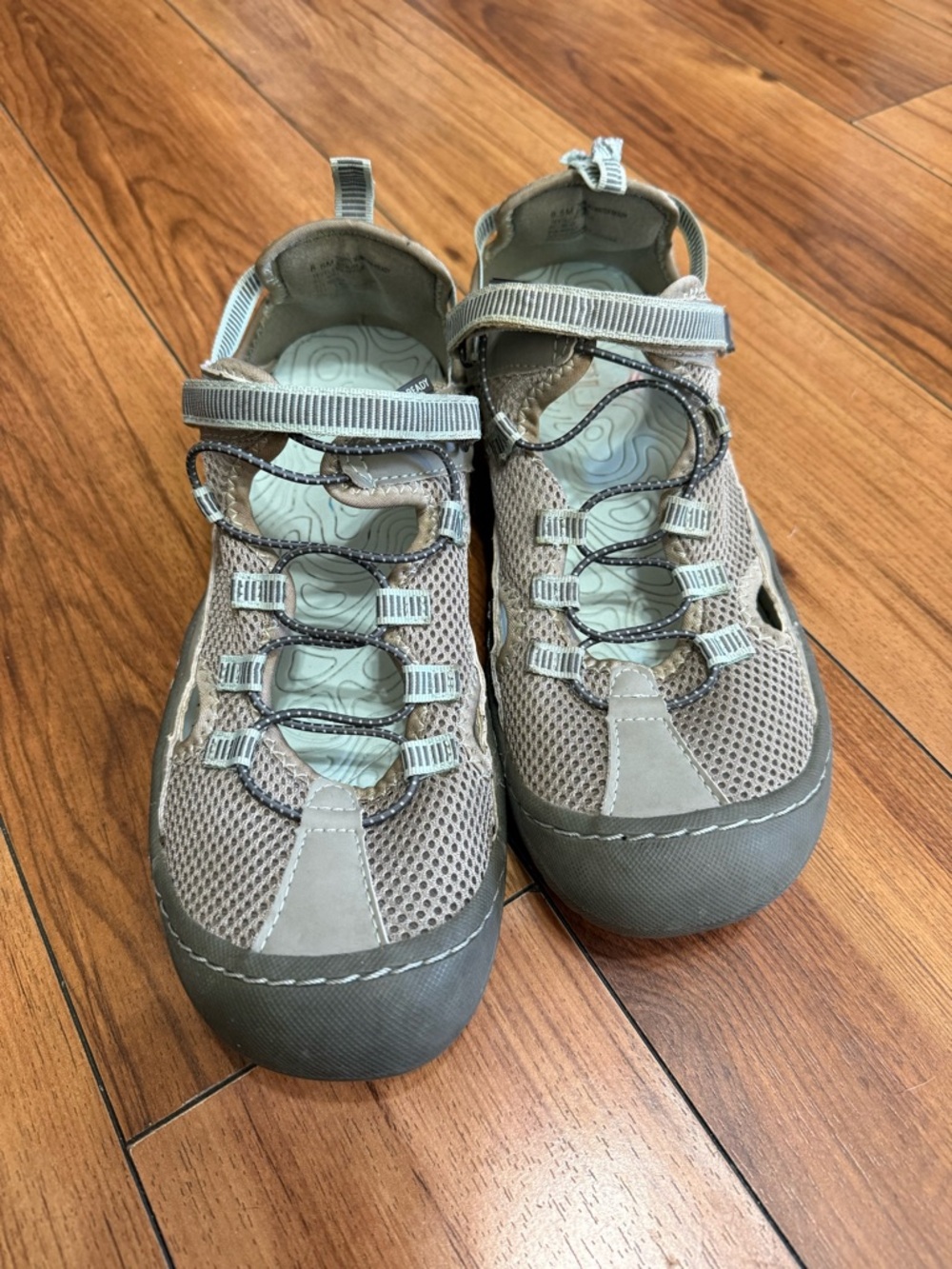 JBU Taupe Mesh Casual Flats with Gray Soles